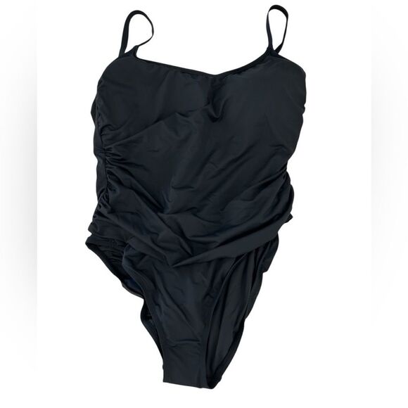 La Blanca Island Goddess Lingerie One Piece Swimsuit, Black, Size 22W, NWT - Picture 3 of 8